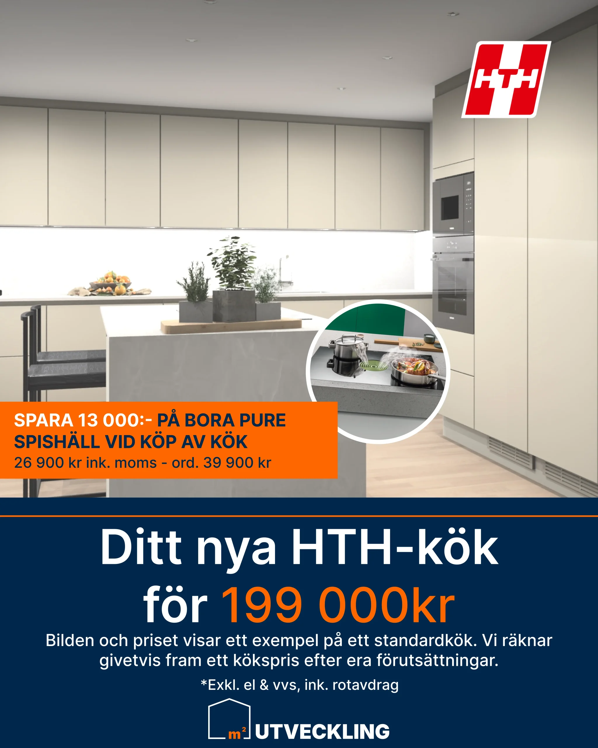 Modernt k&ouml;k med fastpris 199 000 kr.